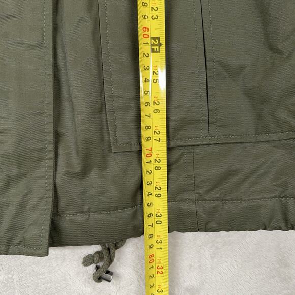 Levis Jacket Womens Medium Green Faux Fur Trim Quilted Field Chore Military Coat - Picture 7 of 11